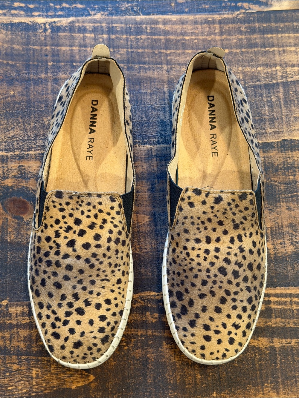Danna Raye Leopard Print Slip-On Loafers - Tan/Black